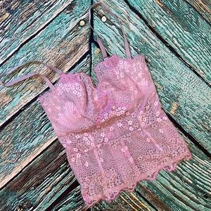 Victorias Secret Floral Bustier Corset Bra Top